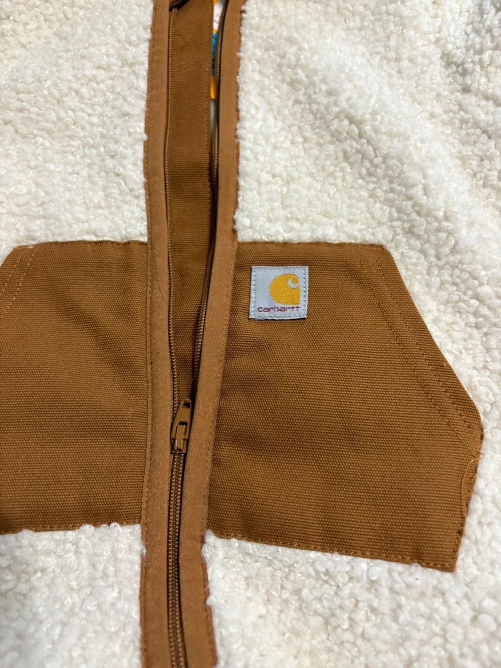 Carhartt Cozy Sherpa Hooded One-Piece in Cream with Tan Accents